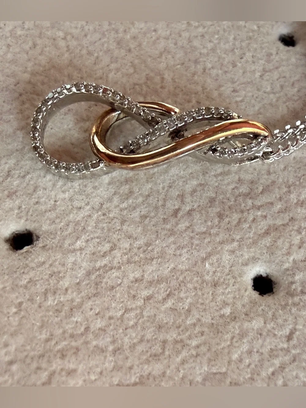 Zales diamond Two-Tone Gold & Silver Infinity Pendant Necklace - Women Jewelry